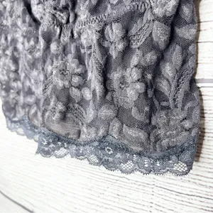 Moda International Sheer Gray Lace Bralette Size Small thumbnail 4