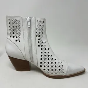 Matisse Bello‎ White Lattice Leather Lasercut Boots Size 8.5 Zip Ankle Booties thumbnail 7