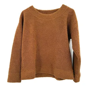 J. Crew Size Small Vintage Fleece Brown Pullover Sweatshirt Sweater Teddybear‎ thumbnail 1
