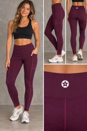 Active Booty for Everybooty Pocket Leggings Maroon / Burgundy thumbnail 2