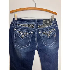 Miss Me Signature Skinny Jeans Womens 28 Blue Excellent Embellished Flap Pocket thumbnail 5