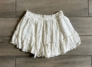 Nectar Clothing Boho Ruffled Mini Skirt in Cream thumbnail 1