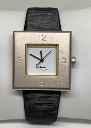 Projects Michael Graves Watch 30mm Square Dial Silver Tone quartz black running thumbnail 1