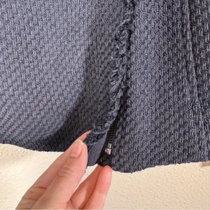 Vince Navy Blue Tweed Asymmetrical Zip Blazer Jacket Womens XS Preppy Classic thumbnail 8