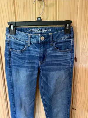 American Eagle Outfitters Dark Blue Skinny Jeans thumbnail 2