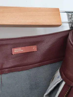 Anthropologie Pilcro The Breaker Cropped Faux Leather Pants Burgundy Wine 27 thumbnail 6