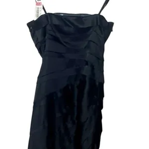 Gianni Bini NWT Black Satin Ruched Strapless Cocktail Dress Women's Size 0 Party thumbnail 8