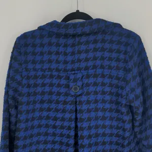 Lulu B Women's Blue Black Houndstooth Jacket Size Small Long Sleeve Button Front thumbnail 10