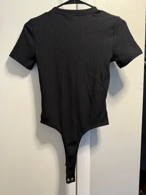 SO Goods For Life Ribbed Black Bodysuit thumbnail 2