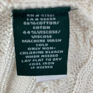 Ralph Lauren White Cable Knit Open Front Cardigan Sweater S/M thumbnail 6