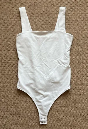 Abercrombie Bodysuit Tank Top White thumbnail 1