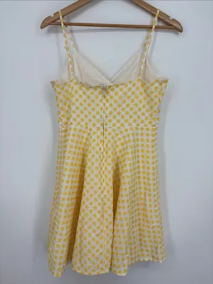 Altar'd State Yellow Floral Embroidered Fit & Flare Mini Dress thumbnail 8