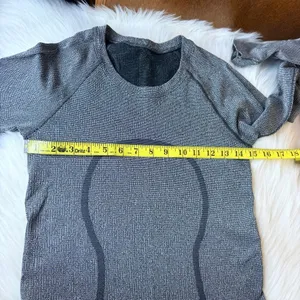 Lululemon Swiftly Tech Long Sleeve Shirt 2.0 Parallel Texture Black / White Size thumbnail 13
