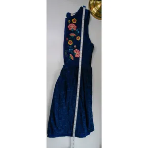 Altar'd‎ State Blue Lace Embroidered Floral Boho Mini Dress Sleeveless Large thumbnail 7