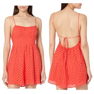 Show Me Your Mumu Out Of Town Mini Dress S Red Eyelet thumbnail 4