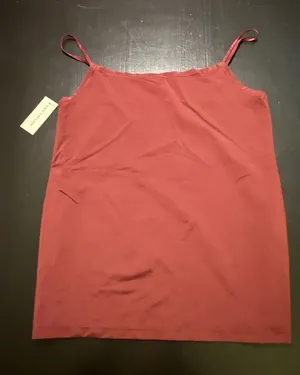 Ann Taylor Womens‎ Burgundy Camisole Adjustable Strap Tank Top NWT Large thumbnail 1