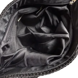 The Sak Crochet Shoulder Bag Womens‎ Medium Black Woven Boho Zipper Purse thumbnail 11