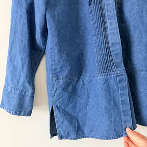 Vintage Blue Denim Button Down Shirt Size M thumbnail 4