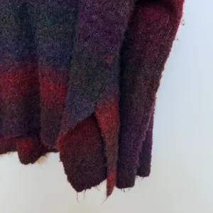 Natural Life XL Oversized Fuzzy V-Neck Sweater Burgundy Purple Wool Blend thumbnail 6