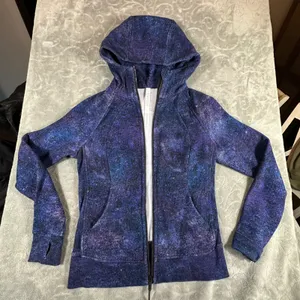 Lululemon Scuba Hoodie Full Zip Galaxy Cosmic Blue Purple Fleece Sz 8 Kangaroo thumbnail 8