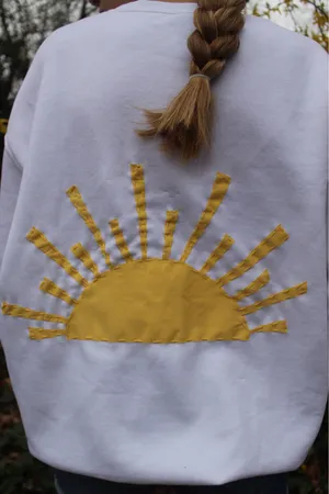sun patchwork crewneck White Size s thumbnail 2