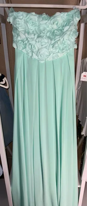 Boutique Strapless floral and satin prom dress XS thumbnail 2