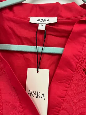 NWT Avara "Annie" Red Lace embroidered Fit & Flare Dress size S thumbnail 2