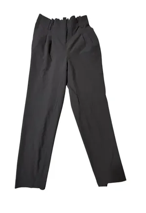 LOFT Black High Rise Paperbag Waist Pleated Tapered Ankle Pants Size XS thumbnail 1