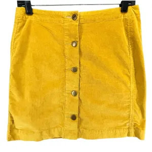 Toad & Co Mini Skirt Womens 2 Golden Cruiser‎ Corduroy Button Front Retro Preppy thumbnail 1