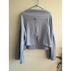 We The Free Free People Light Blue Waffle Knit Oversized Pullover Top XL thumbnail 3