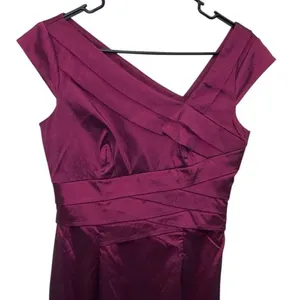 Adrianna Papell Cross neck burgundy midi pencil dress size 6 party business form thumbnail 5