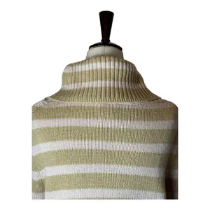 J. Crew Tan And Pink Wool Blend‎ Striped Turtleneck Pullover Sweater Size S thumbnail 4