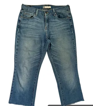 Levi's 505 Straight Leg Jeans Women’s Size 6 Short Blue Raw Hem thumbnail 1