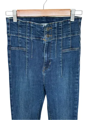 Free People - Jayde Flare Jeans Night Sky Retro High Rise Denim Sz 27 thumbnail 4