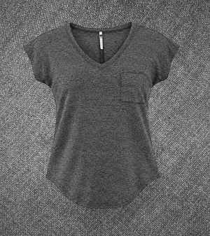 Poof Charcoal Heather V Neck Pocket T Shirt Size Medium thumbnail 1