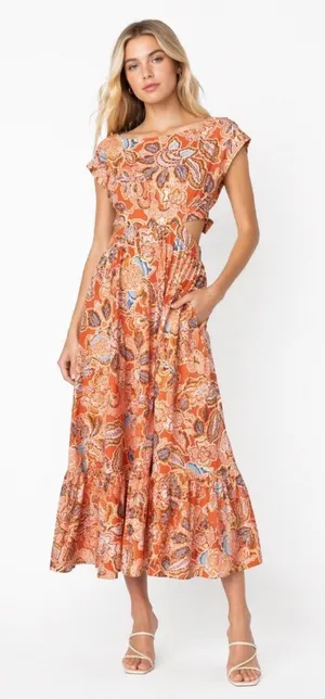 MISA‎ - Dana Mae Cut‑Out Cotton Floral Maxi Dress thumbnail 1