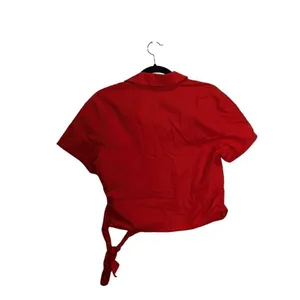 Anthropologie Maeve red/orange wrap shirt Medium thumbnail 2