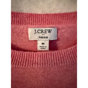 J.Crew Teddie Sweater Womens Medium Pink Cotton Wool Blend Crewneck F5199 FA21‎ thumbnail 2