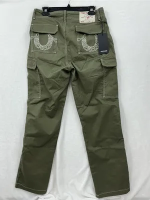 NWT True Religion Olive Wide-Leg Cargo Pants 1199 thumbnail 6