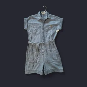 NWT Ariat Women’s Denim Herringbone Romper Size Small Blue Short Sleeve thumbnail 5