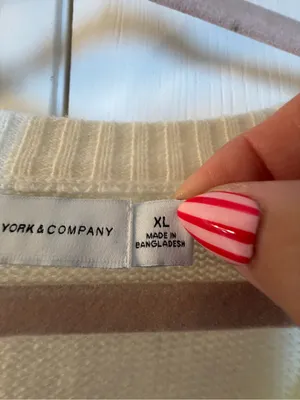 New York & Company Cream V-Neck Cable-Sleeve Sweater Dress thumbnail 3