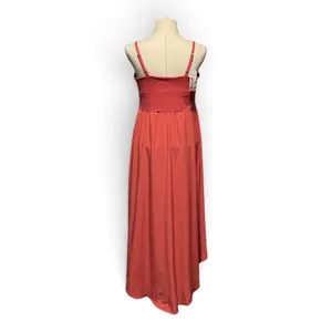Halara Breezeful High Low Flowy Midi Quick Dry Casual Dress Kapok Red Large thumbnail 4