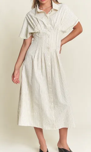 In the Beginning Stripe Button Front Dress thumbnail 1
