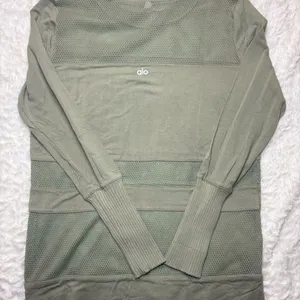 ALO Yoga Olive Long Sleeve Top thumbnail 3