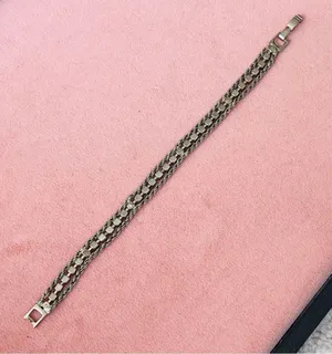Vintage gold plated rhinestone tennis bracelet thumbnail 4