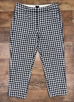 J. Crew Women’s Fully-Lined Gingham Cropped Pants in Size 10 thumbnail 1