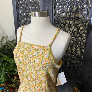 Copper Key Fit & Flare Yellow Ditsy Floral Dress thumbnail 4