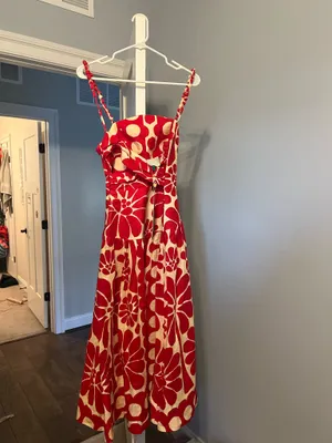Farm Rio Palermo Linen Midi Dress XS thumbnail 5