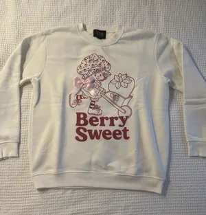 Strawberry Shortcake "Berry Sweet" Sweatshirt Women's Large Pink Bow Coquette thumbnail 1