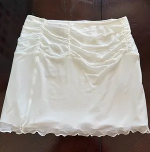 Princess Polly Meredith Ruched Mini Skirt White thumbnail 1